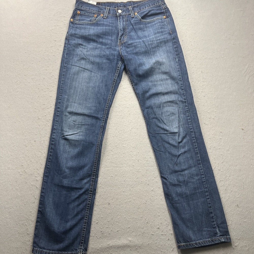 Levi's 514 Slim Straight Jeans Mens 32x34 Blue Denim Dark Wash Casual Workwear